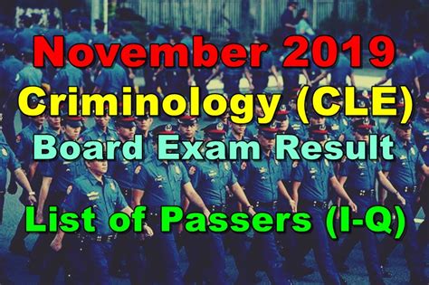 november 2019 criminology board exam result|LIST OF PASSERS: November 2019 Criminology .
